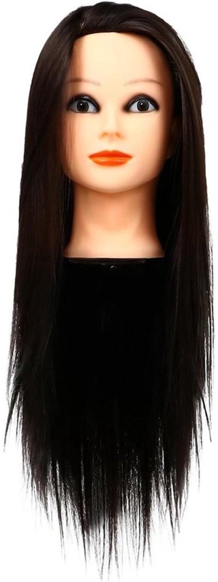 Mannequin Hoofd - Etalagepop Hoofd Pruik - Haarstyling Oefenen - Hittebestendig Draad - 25 x 17 x 13 cm - Zwart