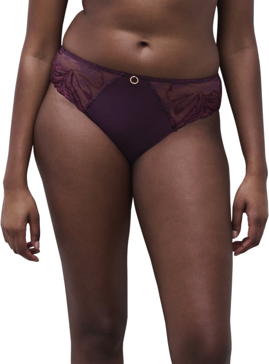 Chantelle Illusion Slip Aubergine Lurex 44