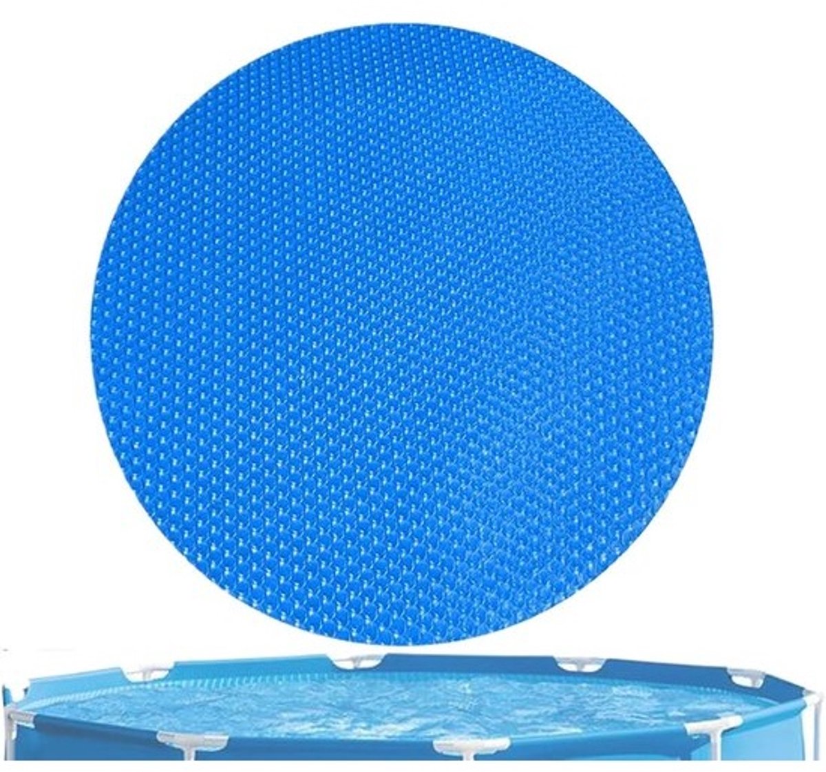 Zwembadafdekking op zonne-energie - Zonnezwembadafdekking Warmtebehoud - Zwembad Verwarmen - Vuilbarrière Verdampingspreventie - 6 tot 15 Ft - Blauw