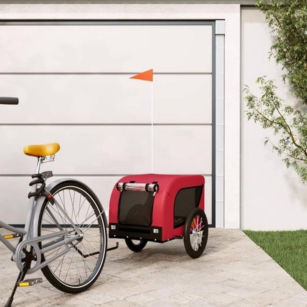 Fietskar voor huisdieren - Dierenkar Aanhanger - Comfortabel Vervoer - Waterafstotend PVC - 86 x 59 x 59 cm