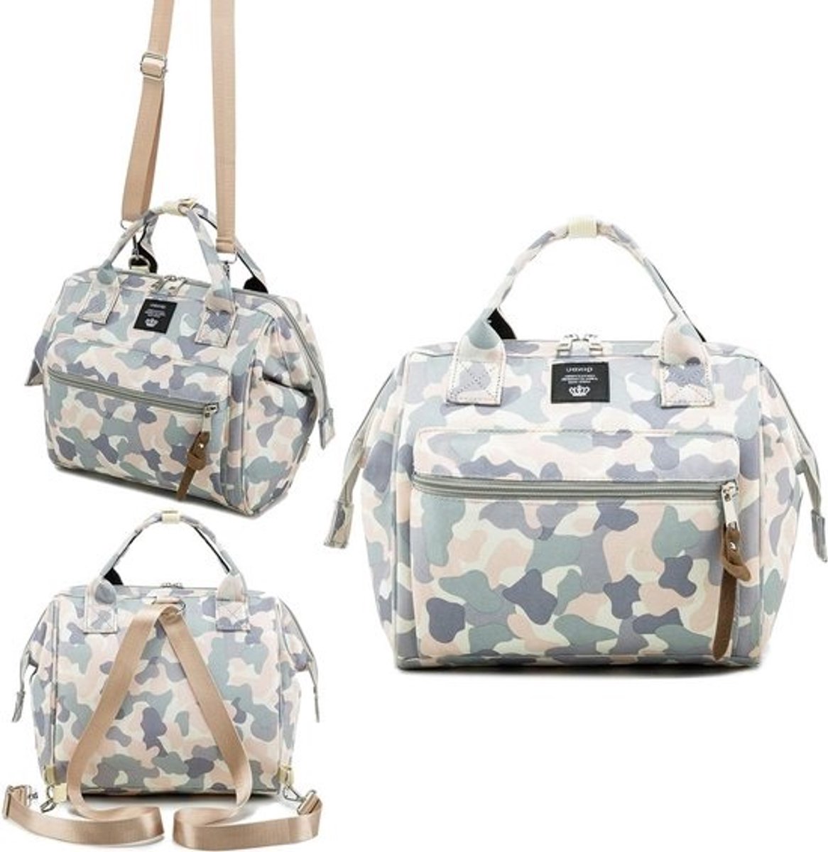 Luiertas Rugzak - Luier Tote Crossbody - Baby Verzorgen - Waterdicht Oxford Doek - 10x7x10 inch - Camouflage