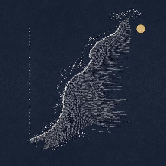 Pochette d'album avec une côte stylisée de points blancs sur fond bleu foncé, un cercle doré en haut à droite.