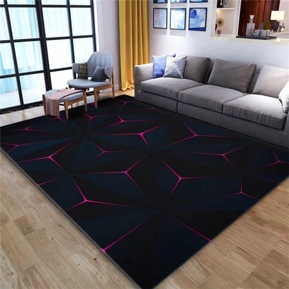 Woonkamer Tapijt - Vloerkleed Slaapkamer - Woonkamer Decoratie - Vuilafstotend - 300x400cm - Zwart