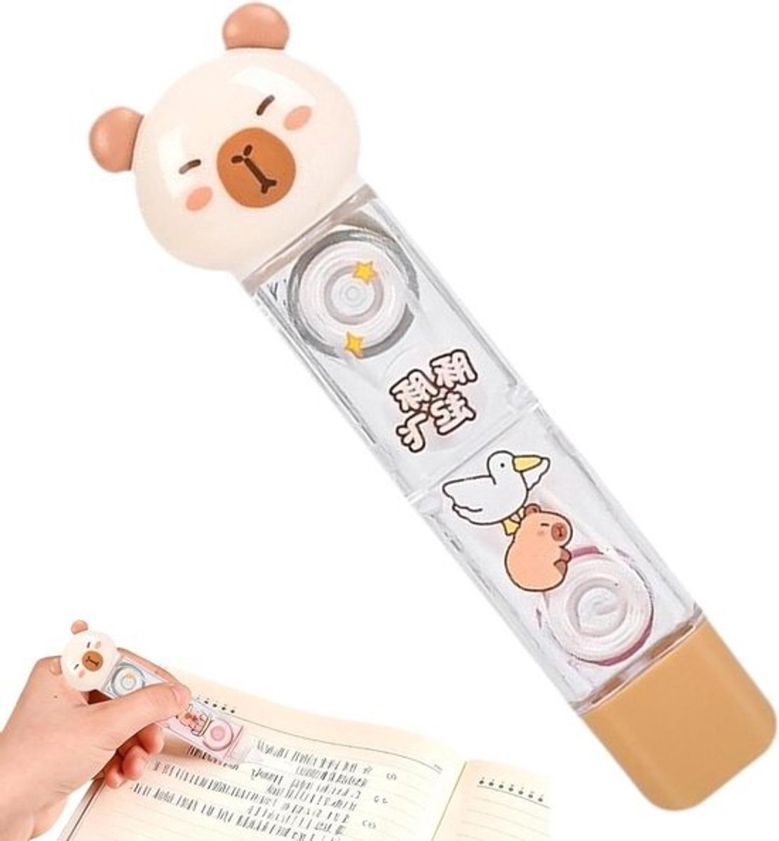 Correctietape Roller - Witte Tape - Fouten Corrigeren - Sneldrogend Veegvast - 14 x 5 x 2 cm - Beige