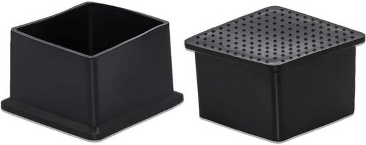 Stoelpootbeschermers - Meubeldopjes - Vloer Beschermen - Flexibel PVC - 38x38 mm - Zwart