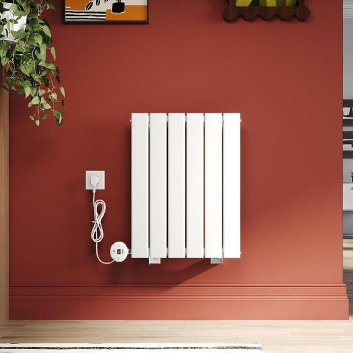 Elektrische Radiator - Badkamer Verwarming - Badkamer Verwarmen - App Bediening - 600 x 452 mm - Wit