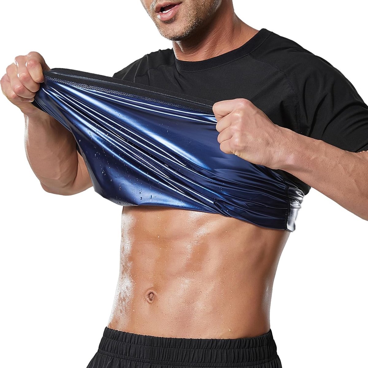 Zweetshirt voor Gewichtsverlies met Korte Mouwen - Neopreen Trainer voor Slanker Lichaam, Ideaal voor Sauna en Sportieve Workouts