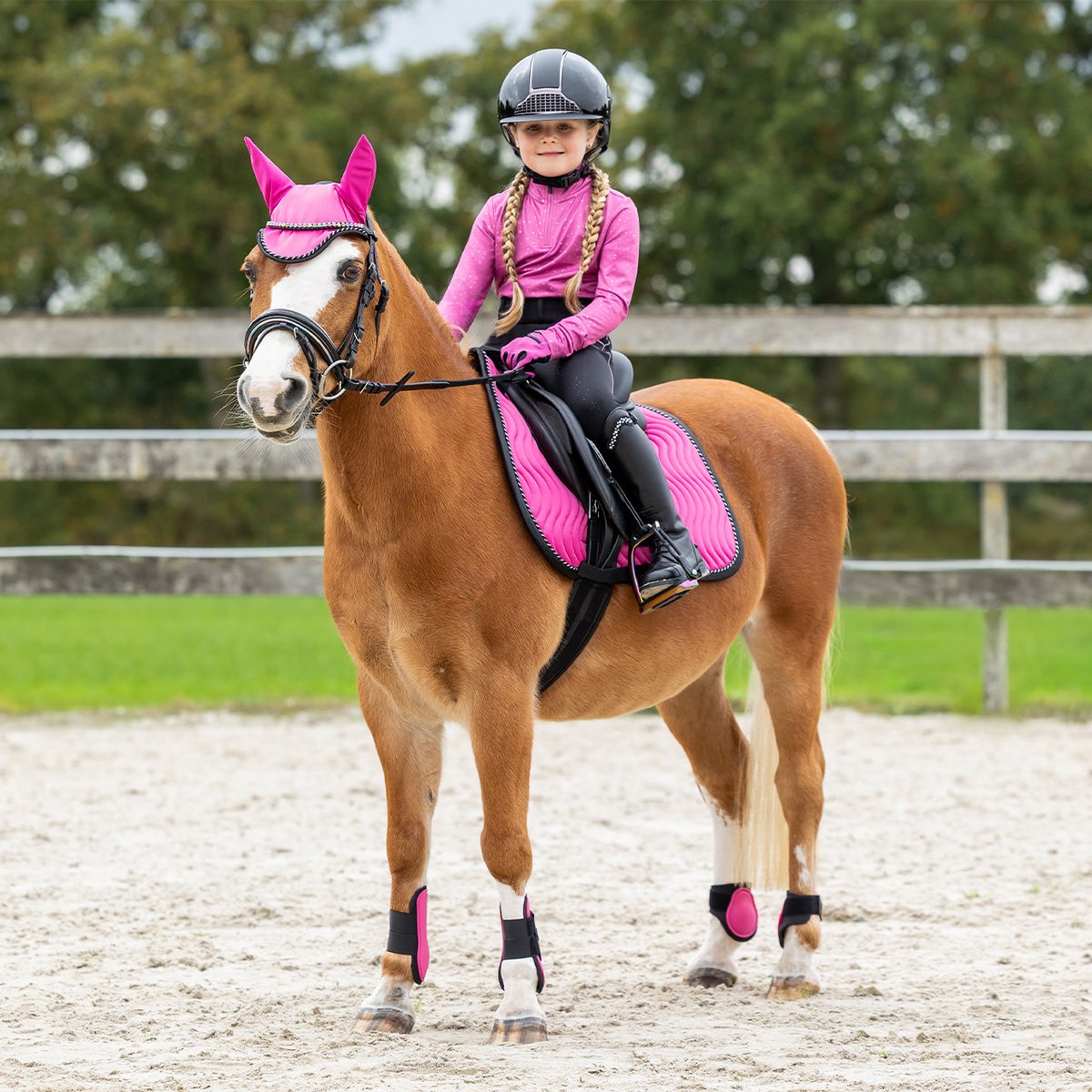 Qhp Zadeldek Isalyn Balloon Pink - Pony VZ | grijs | Zadeldekje paard