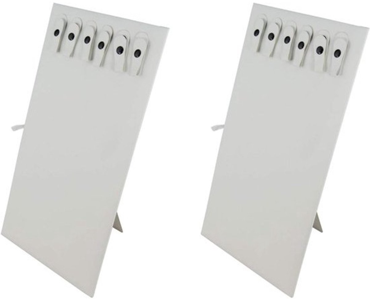 Ketting Display Stand - Sieradenhouder Ketting - Sieraden Presenteren - Met 6 Drukknopen - 195 x 360mm - Wit