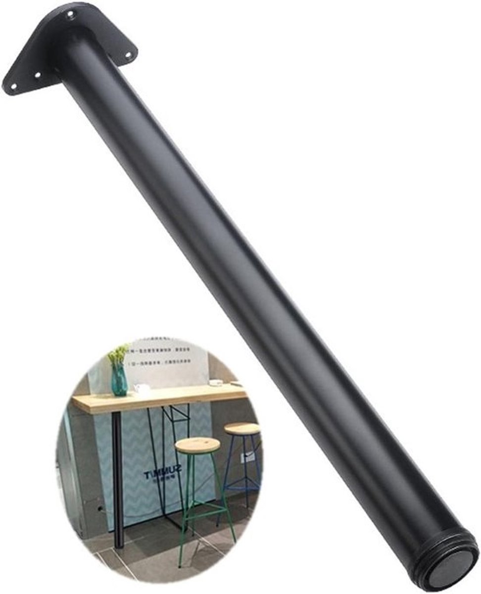 Verstelbare Tafelpoten - Meubelpoten Ondersteuningspoten - Meubels Maken - Roestvrij Staal - 90 cm - Zwart