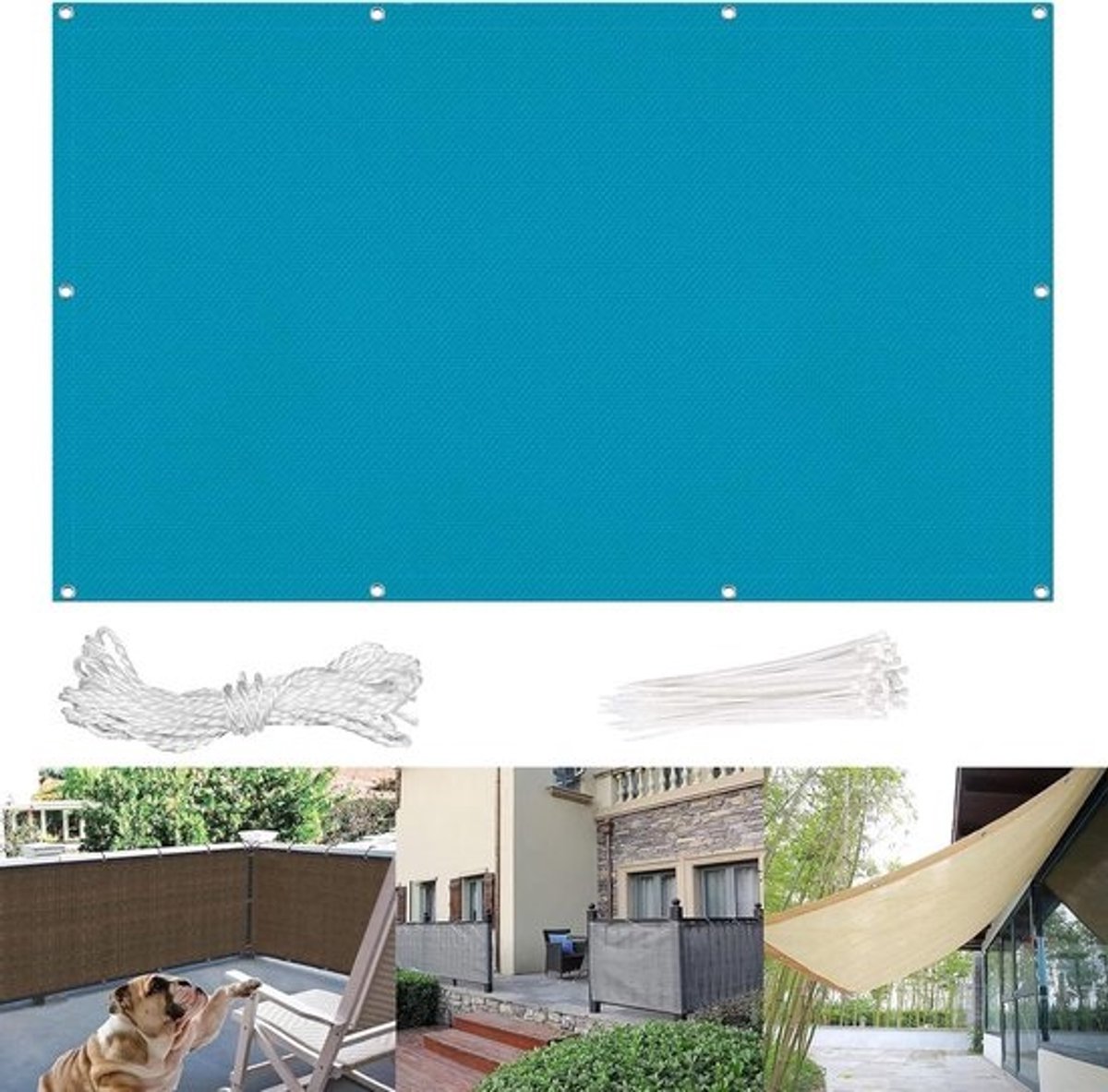 Balkon Hek Scherm - Balkonafdekking Privacy - Privacy Bescherming - Weersbestendig Materiaal - 95 x 400 cm - Blauw