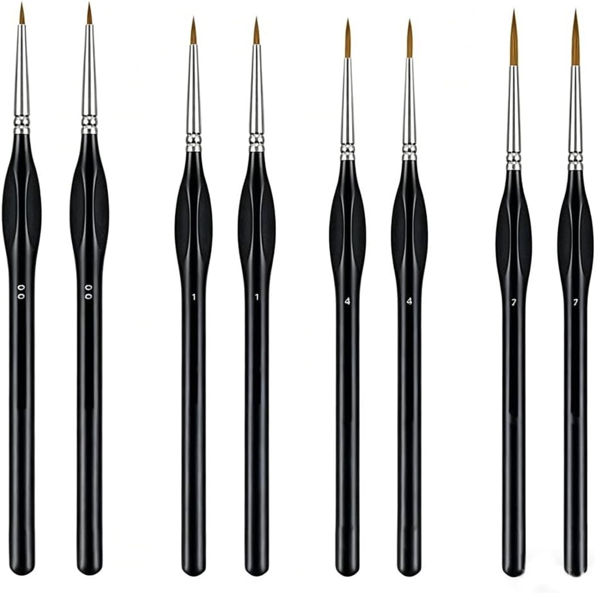 8 Delige Set Fijne Detailpenselen voor Schilderen op Nummer, Acrylverf, Waterverf en Miniaturen maken, Ideaal voor Modelbouw en Lijntekeningen