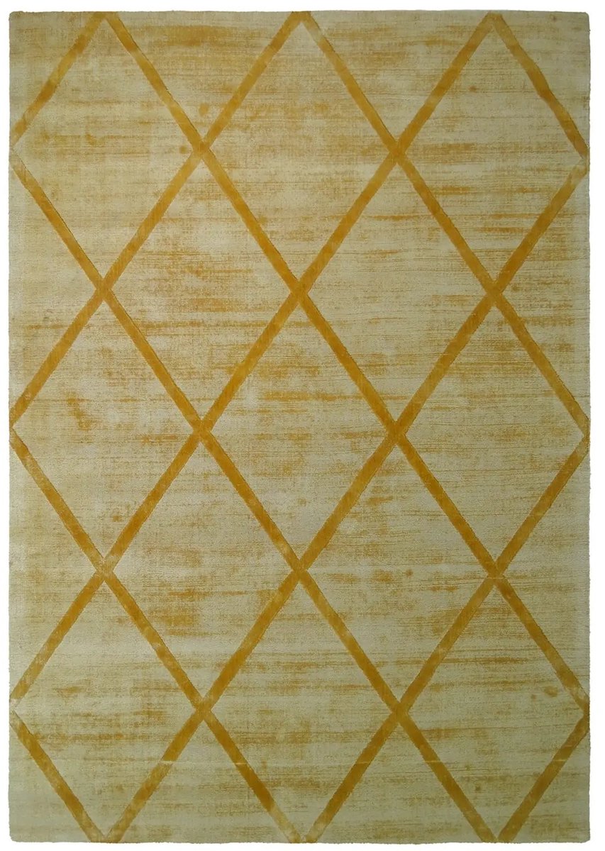 Dutch XXL Laagpolig Vloerkleed | Tapijt | Luxury | Ruiten | Geel | 80x150 cm