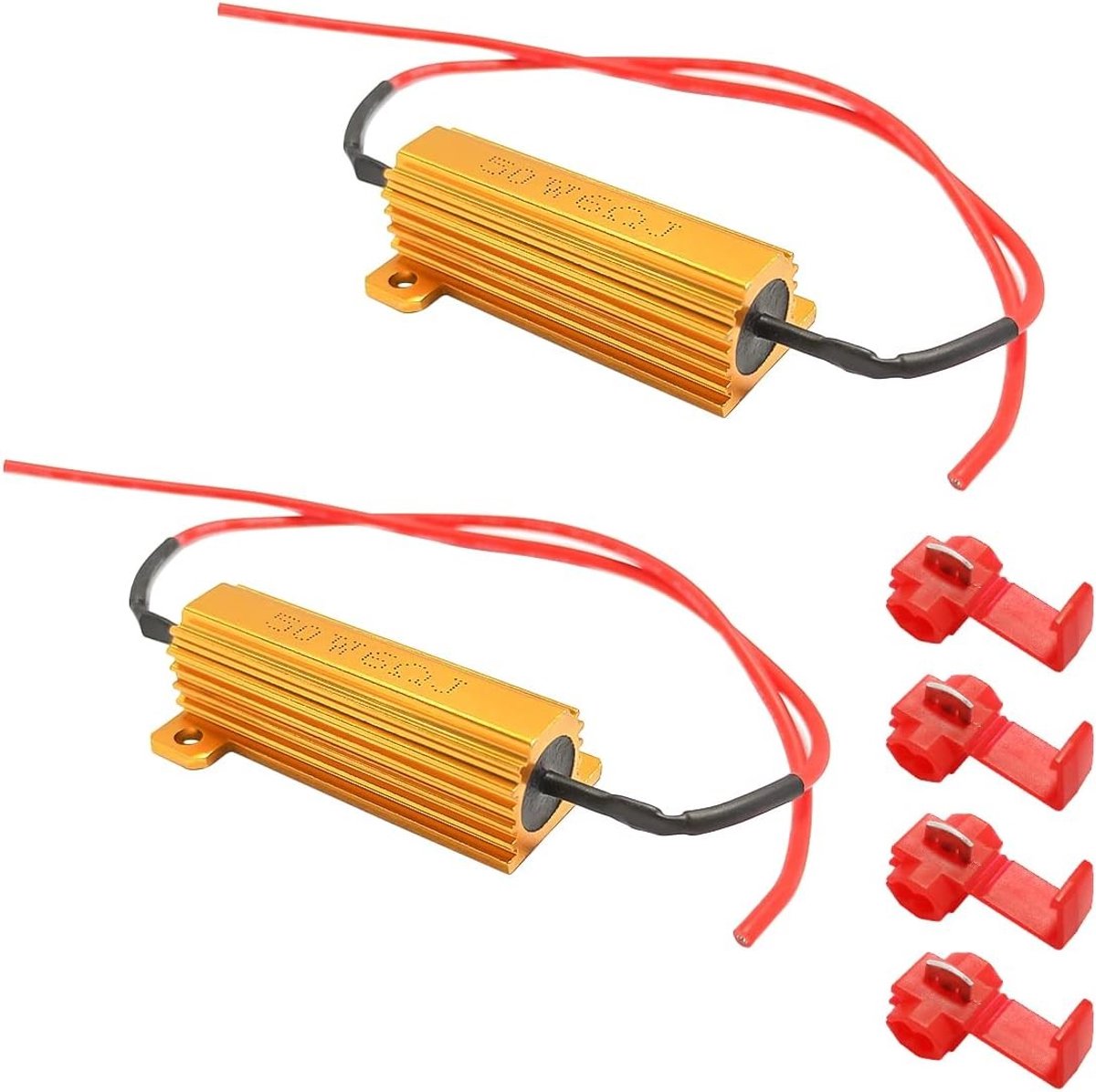 Pack van 2 LED Load Weerstanden, 50 W, 6 Ohm, Oplossing voor Hyper Flash en LED Indicatorverlichting