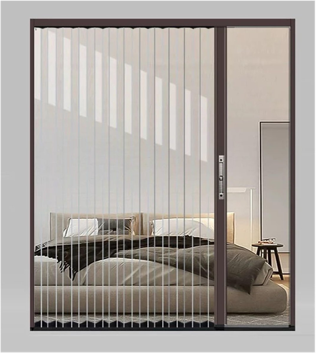 Vouwdeur aluminium met acrylpanelen - Bruin - 120x200cm