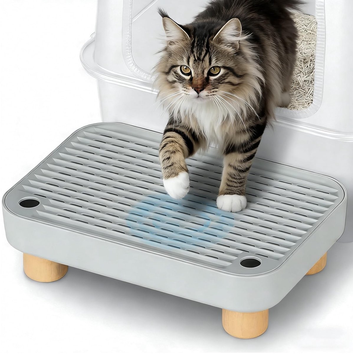 Kattenbak Stap – Antislip Grijs Kattenbak Stap – Antislip Grijs