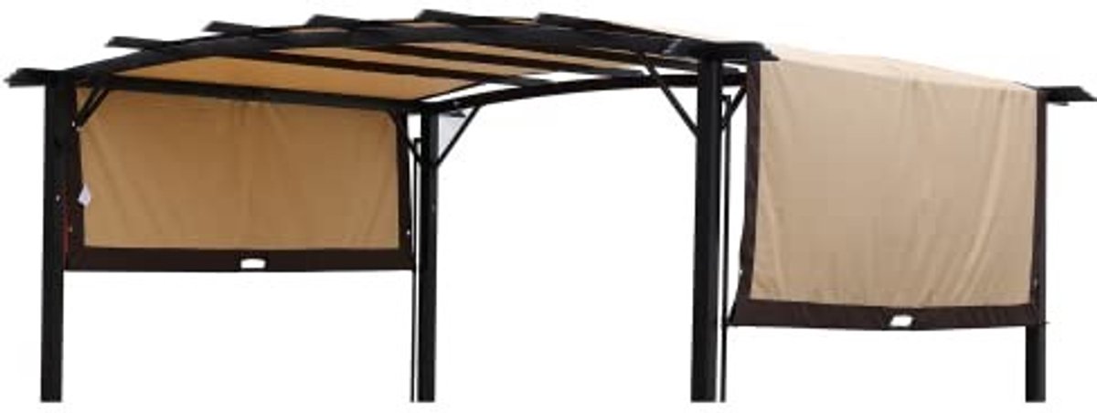 Vervangend dak voor gebogen pergola - Beige, waterdicht en UV-bestendig