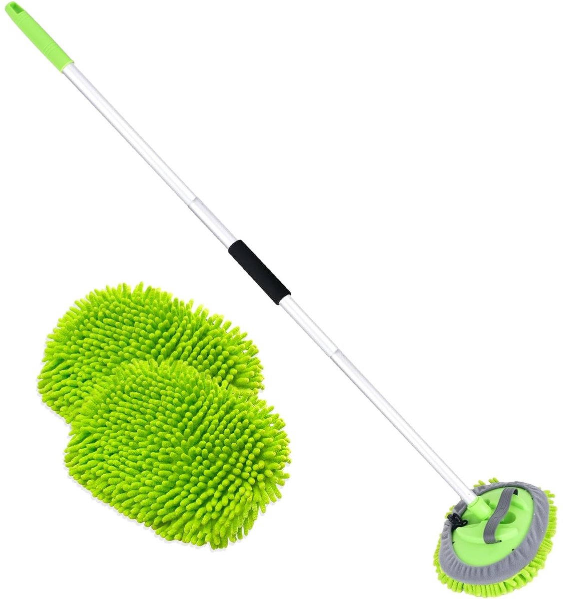 Auto Wasborstel met Microfiber Mop - 1,6 m lang