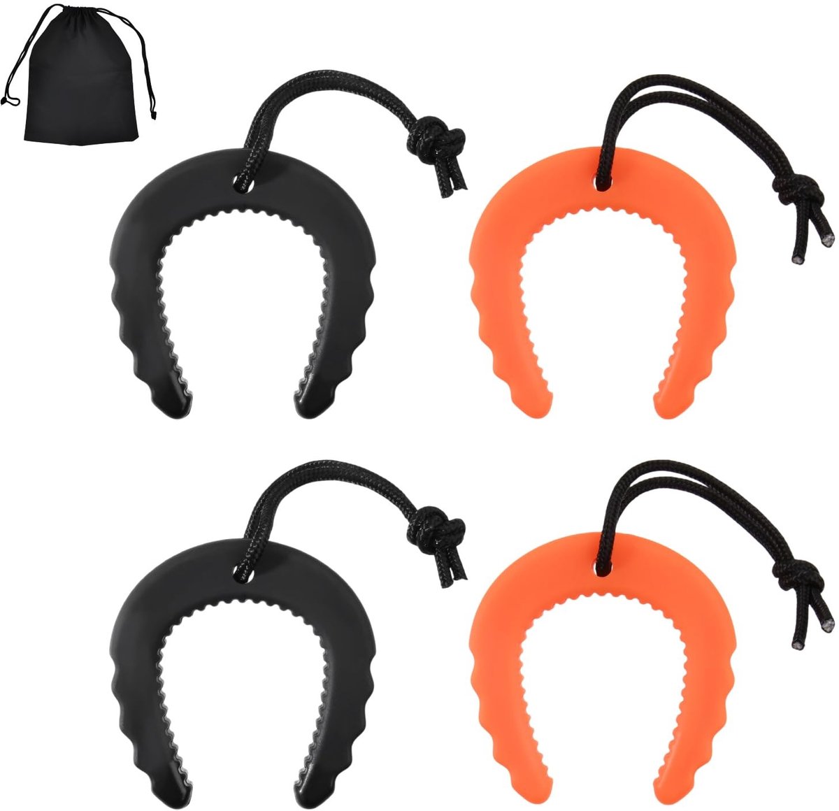 Deurblokkering set van 4 - TPU deurstoppers met nylon koordbevestiging