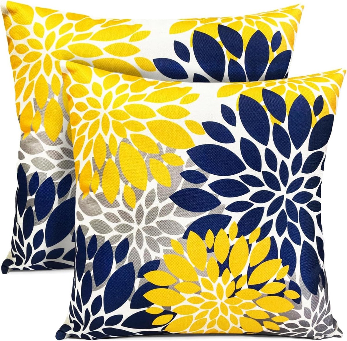 Decoratieve Kussenhoezen Set van 2 - Bloemenpatroon 50x50cm voor Sofa