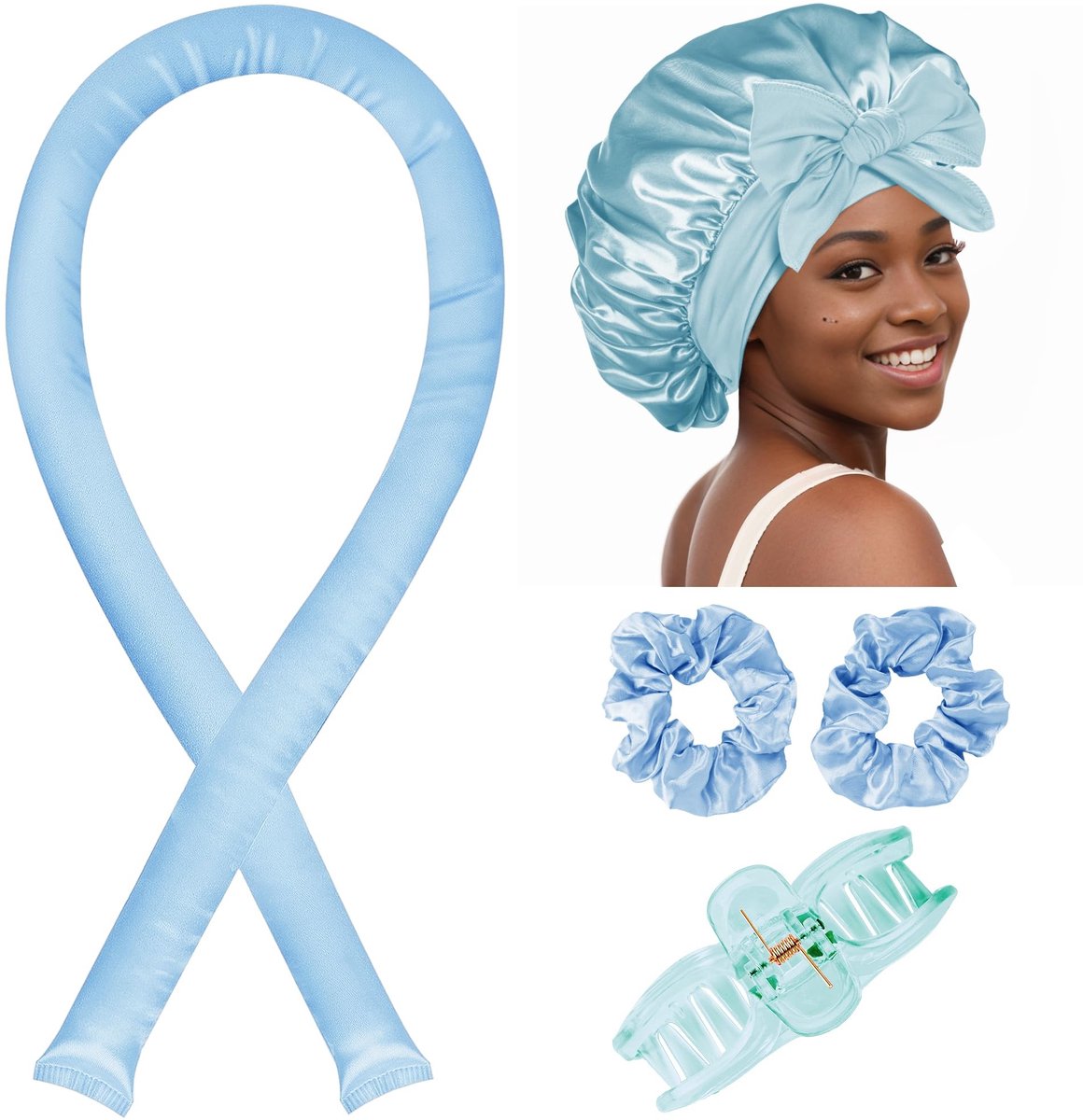 Heatless Haarroller Set - Zonder Hitte - Blauw