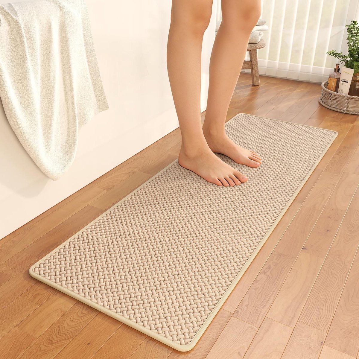 Badmat - Antislip, bruin, 41x61cm