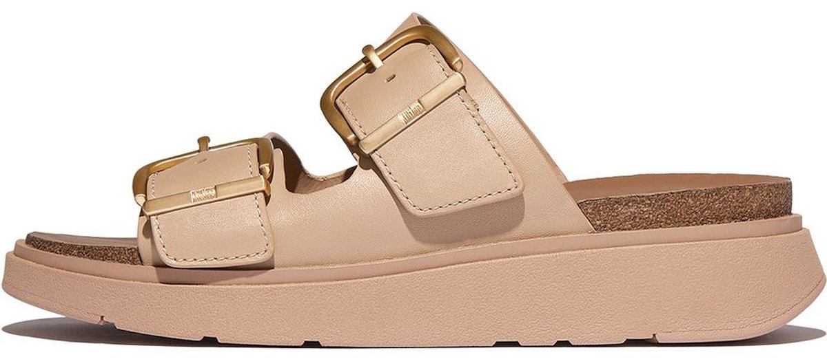 FitFlop Dames sandalen Gen-FF met gesp en twee riempjes, leren slippers HE8