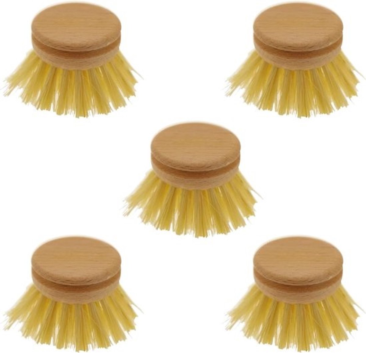 Afwasborstel reservekoppen - Vervangkoppen borstel - Hygiënisch afwassen - Vervangbare koppen - 5 stuks - Beige