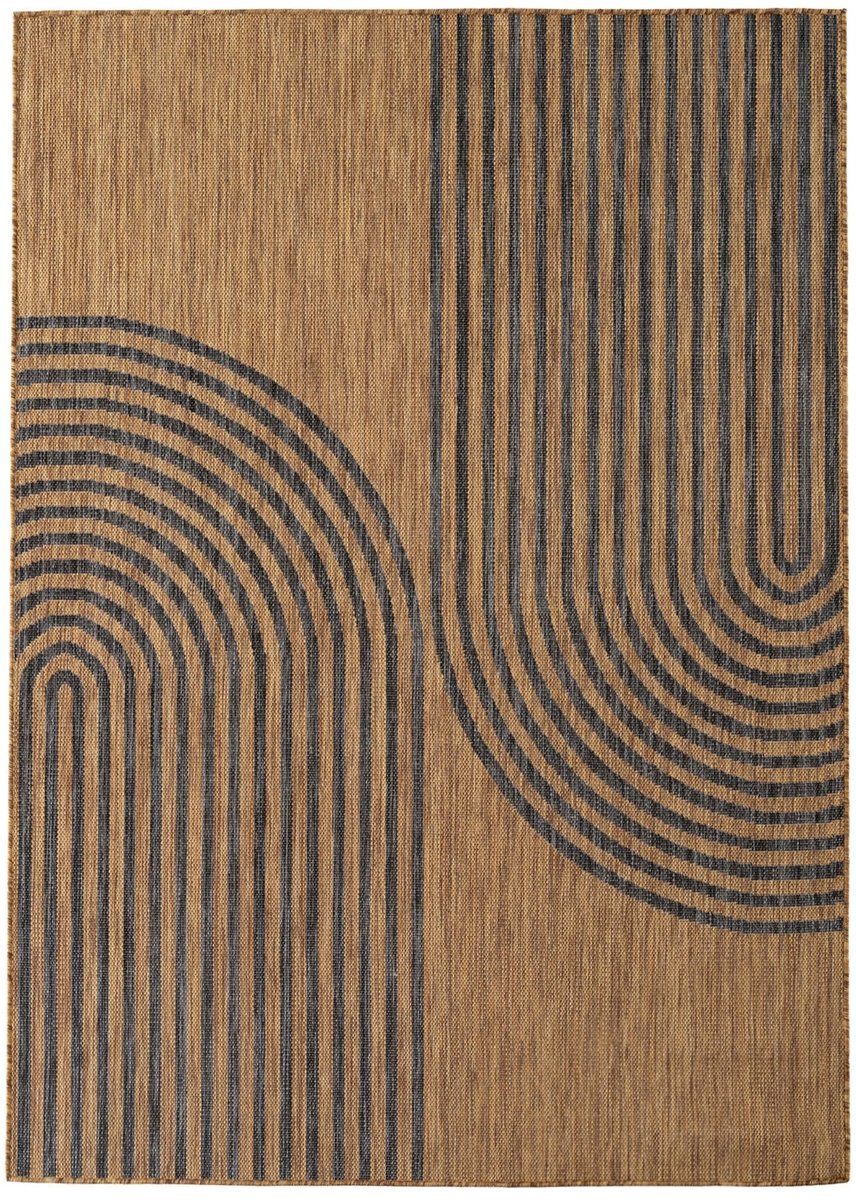 Dutch XXL Buitenkleed | Mira | Bogen | Zwart | 120x160 cm | Buitentapijt | Tuintapijt
