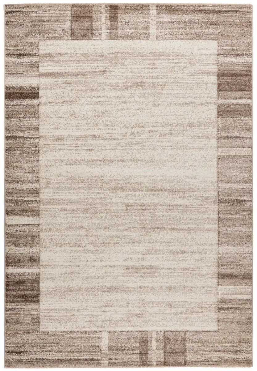 Dutch XXL Hoogpolig Vloerkleed | Tapijt | Carving | Kader | Beige | 120x170 cm