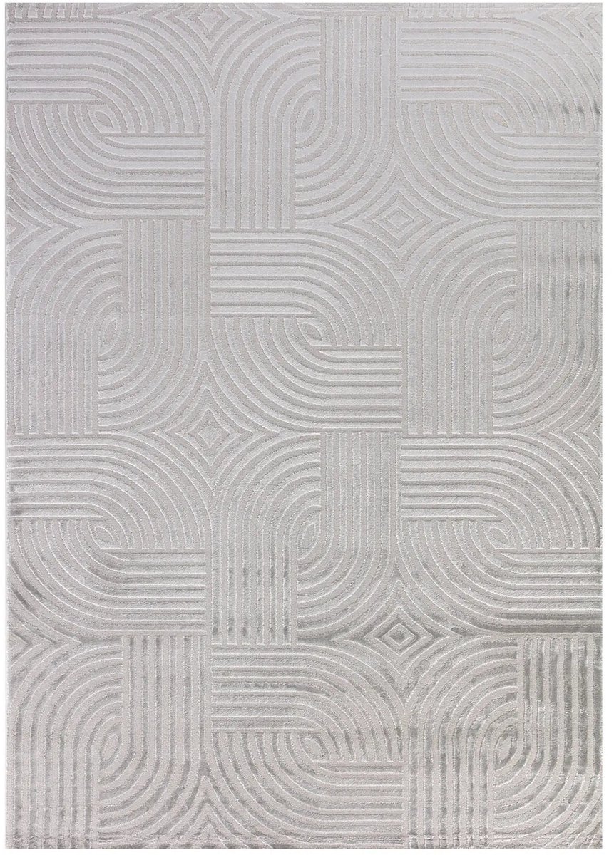 Dutch XXL Scandinavisch Vloerkleed | Tapijt | Sahara | Bogen | Zilver | 120x170 cm