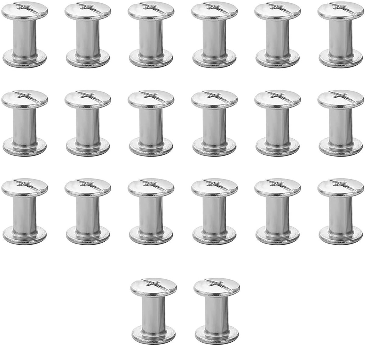 20 Stuks Assortiment Chicago Binding Screws voor DIY Leerbewerking en Boekbinding - Metaal Schroeven en RIVETTEN voor Decoratie en Creatieve Projecten