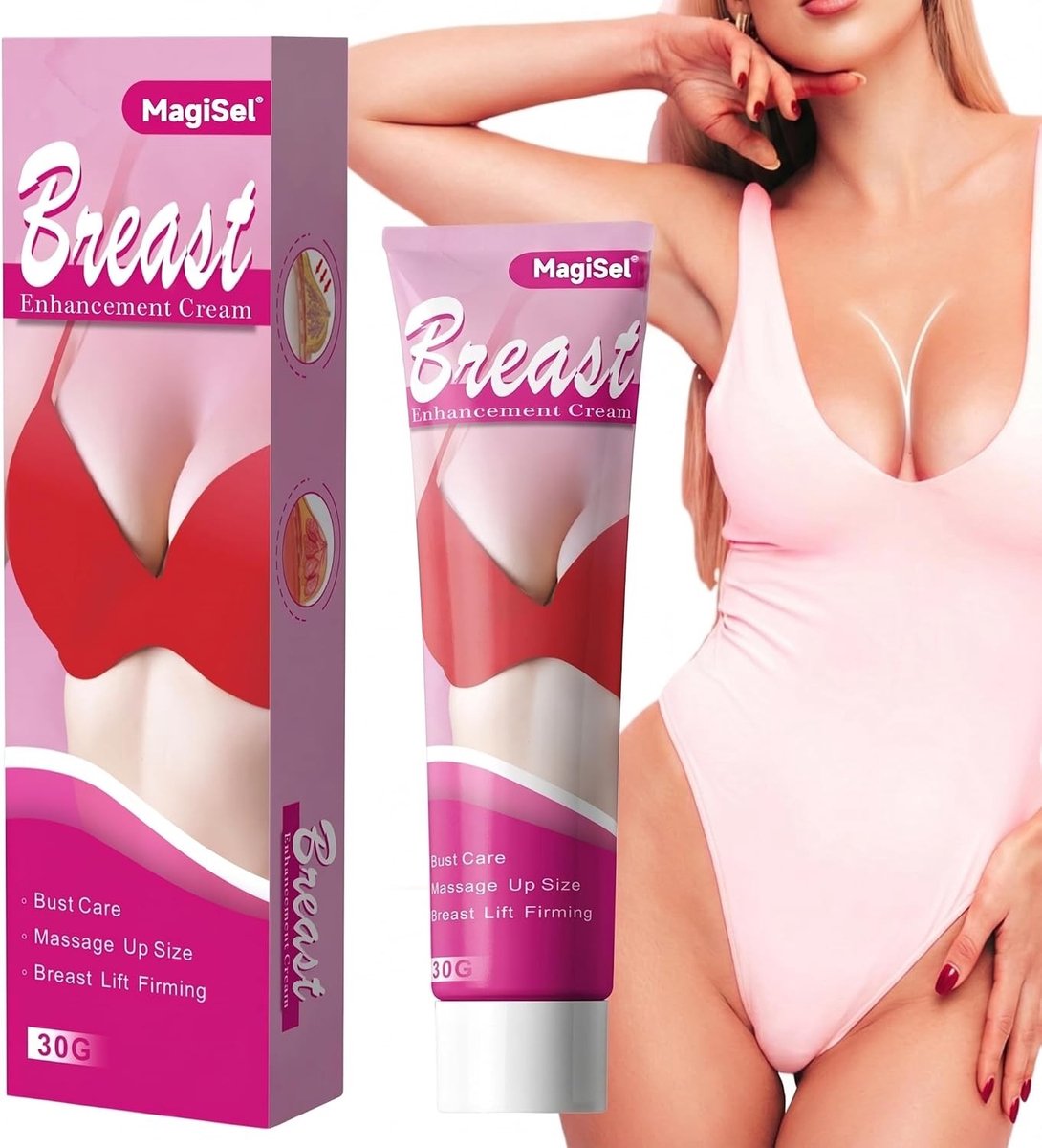Breast augmentation crème voor natuurlijke borstvergroting, versteviging en massage - 30g voor optimale resultaten