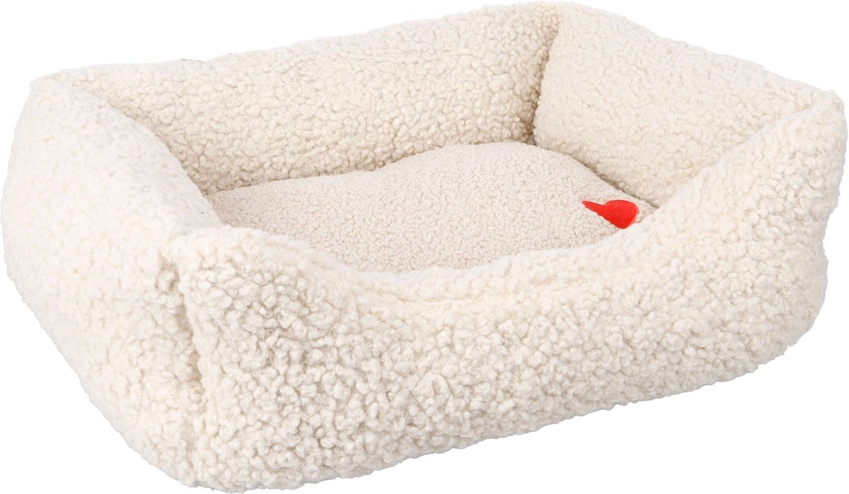 Flamingo - Mand Lief Rechthoekig Beige - 65 x 50 x 20 cm - Hondenmand - Hondenkussen