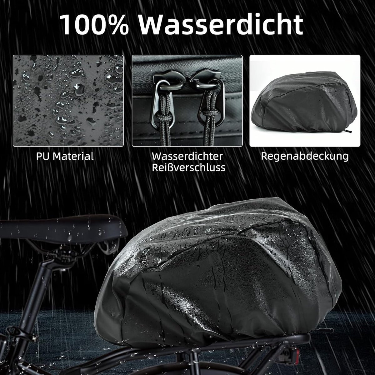Fietstassen dubbel - Zwart - 15 liter - Waterdichte Oxford Fietstas met Reflecterende Band - Inclusief Schouderriem en Flessenhouder