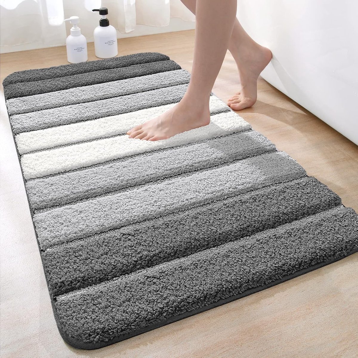 Badmat 60x90 cm - Antislip Microvezel - Absorberend - Wasbaar - Grijs