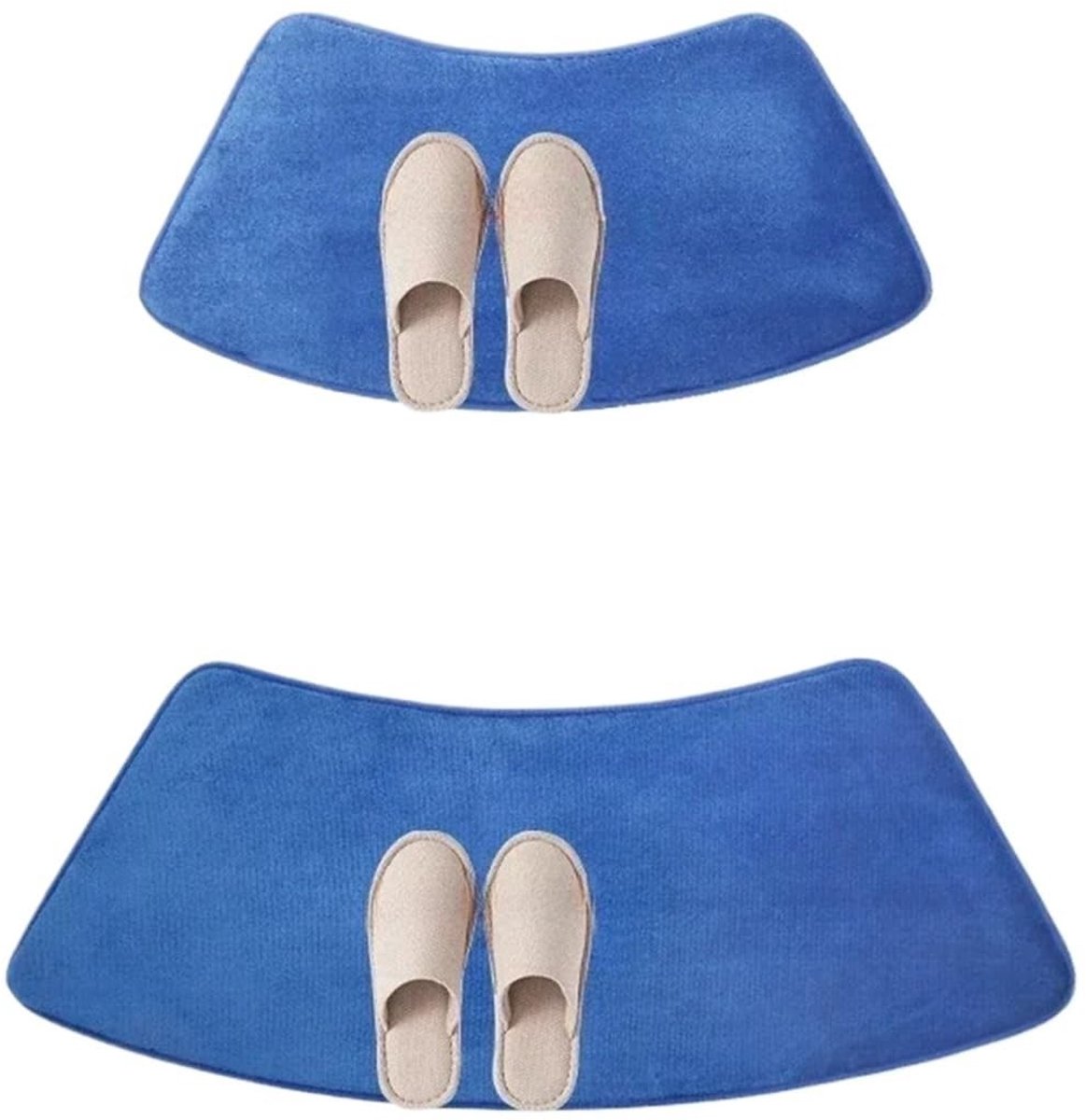Gebogen Badmat - Antislip en Absorberend - Blauw 45 x 100 cm