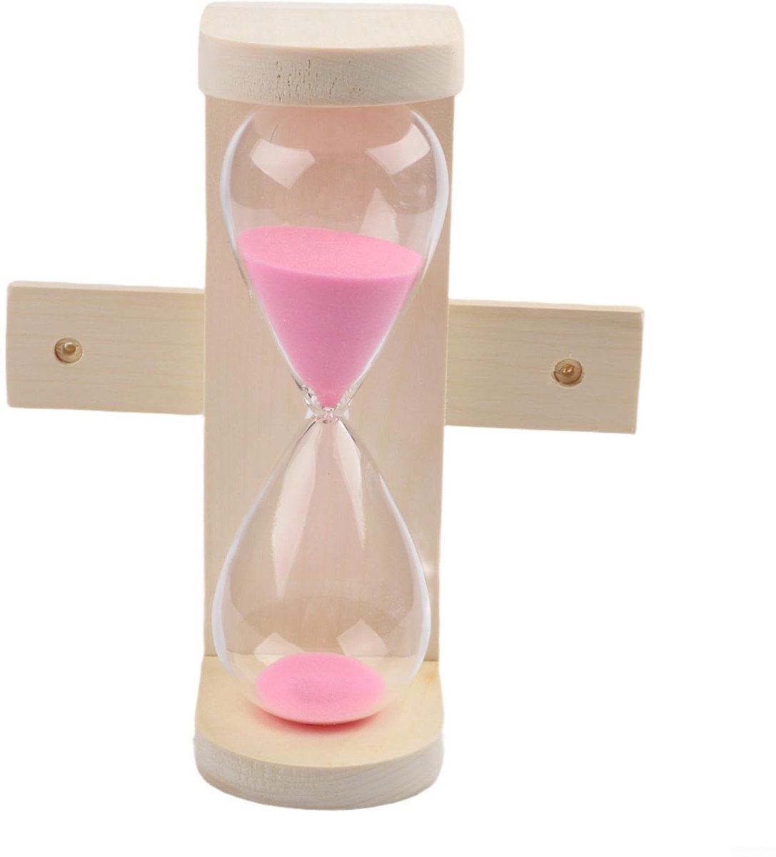 Houten Sauna Zandloper Timer - Roze - 21,5 x 8 cm