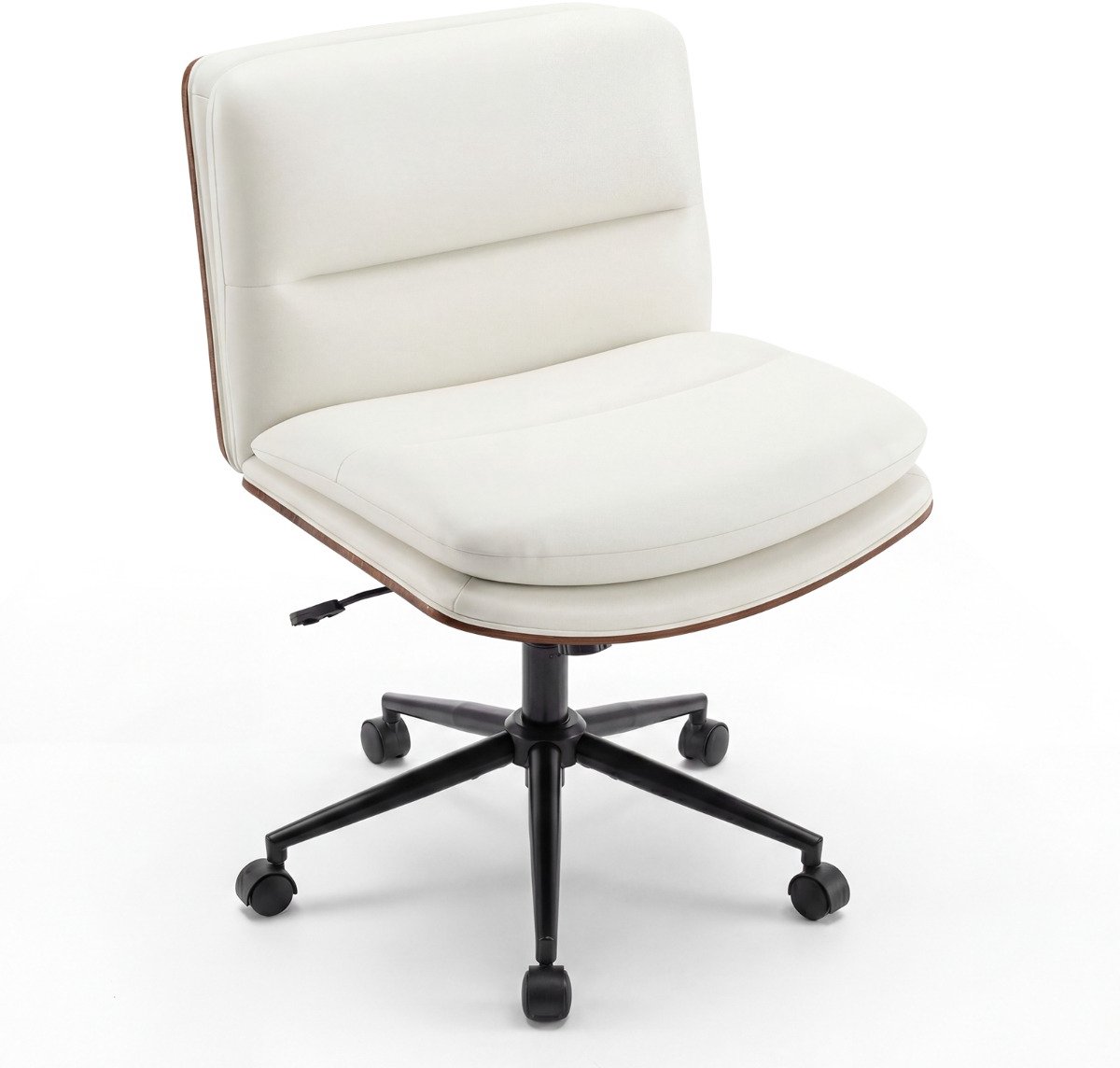SureDeal® - Bureaustoel - Hoogte Verstelbare Kantelbaar - Zit - Rugkussen Computerstoel Armleuningen - Wieltjes - 70x65x84 cm - Wit