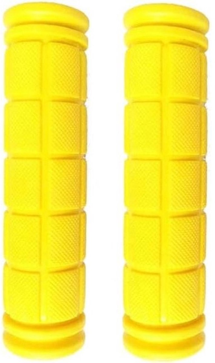 Fietshandvatten - Stuurgrepen Handvatten - Comfortabel Fietsen - Antislip Rubber - 90 mm - Geel