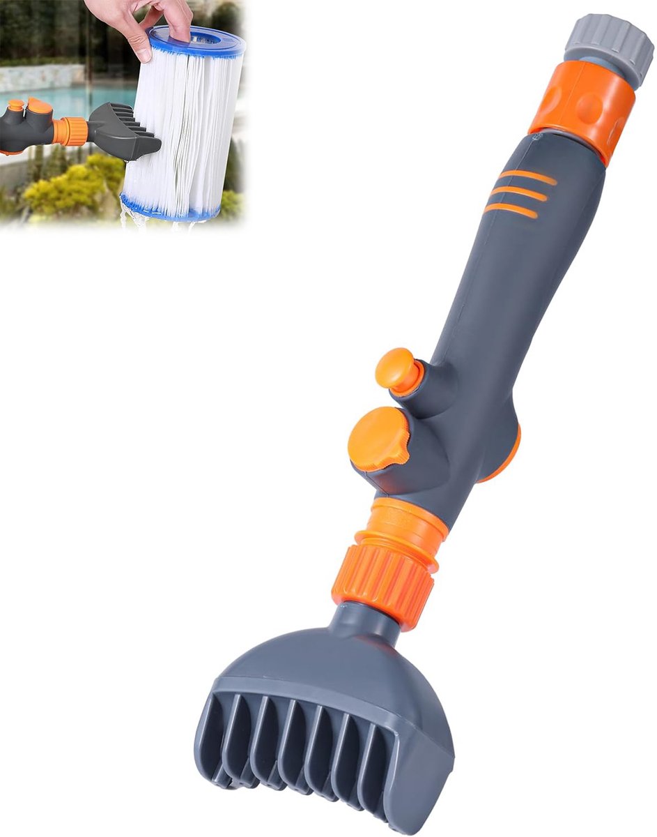 Duurzame reiniger voor zwembad- en spafilterpatronen. Eenvoudig te gebruiken reinigingsgereedschap voor zwembad- - jacuzzi- en spafilters.