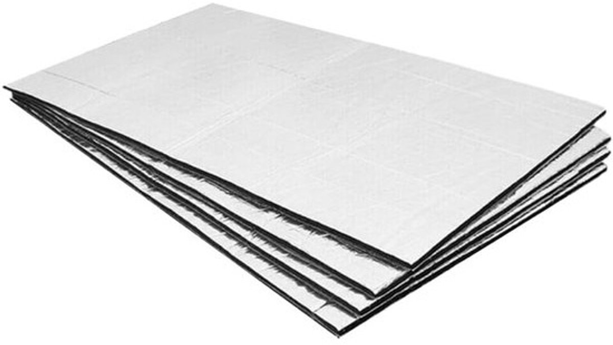 SnelShoppen - Pack van 4 Geluidsisolerende Matten voor Auto's - Geluidsisolatie Plaat - Waterproof, 250x180x5 mm, Aluminium Folie en Rubber