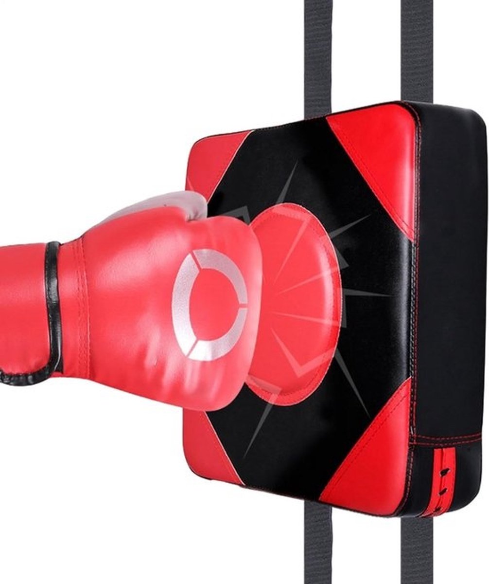 Boksdoel Wand - Slagkussen - Thuis Fitness - Stabiel en Stil - 30x30x10CM - Rood