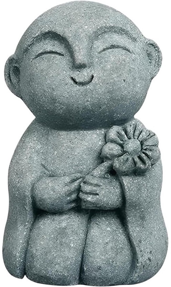Boeddhabeeldje Hars - Boeddhistisch Beeldje Zen - Woondecoratie Meditatie - Minimalistisch Ontwerp - 6 cm Hoog - Grijs