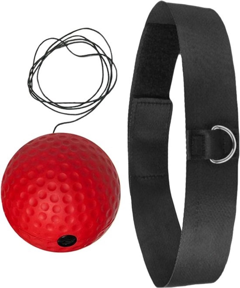 Boksbal met Hoofdband - Reflex Bal - Reactie Training - Geen Gym Nodig - Niet Gespecificeerd - Rood