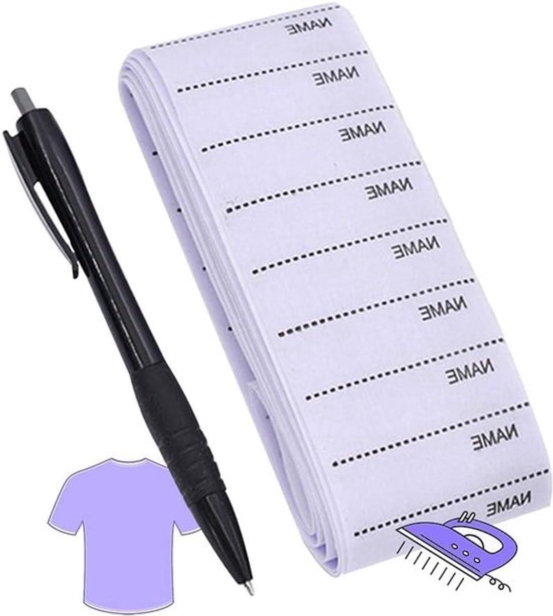 Witte Kledinglabels - Naailabels Strijklabels - Kleding Personaliseren - Wasbaar Ontwerp - 200 Stuks - Wit