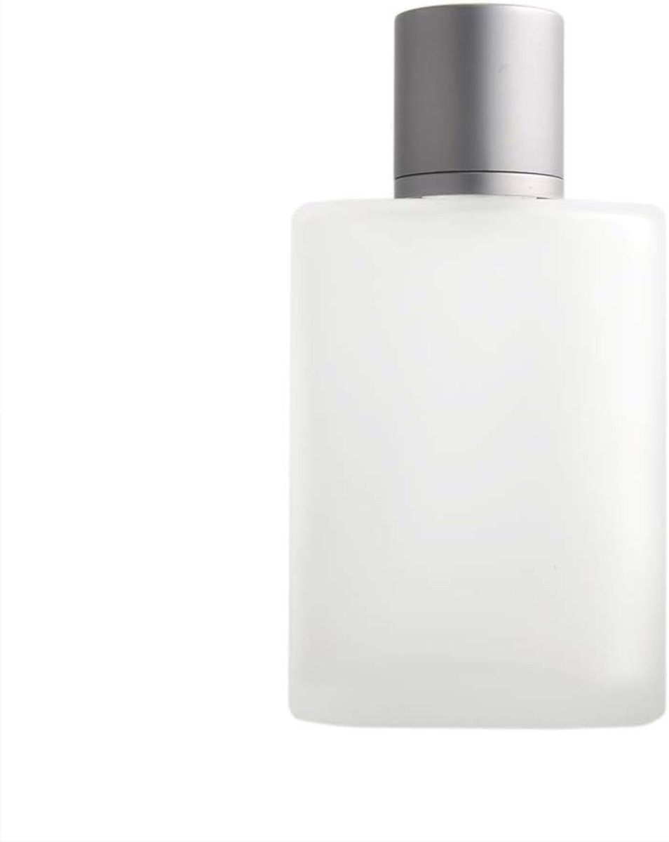 Vulbare geurflacon van melkglas 100ml met zilvergrijze atomizer voor dames en heren, perfect voor op reis en dagelijks gebruik