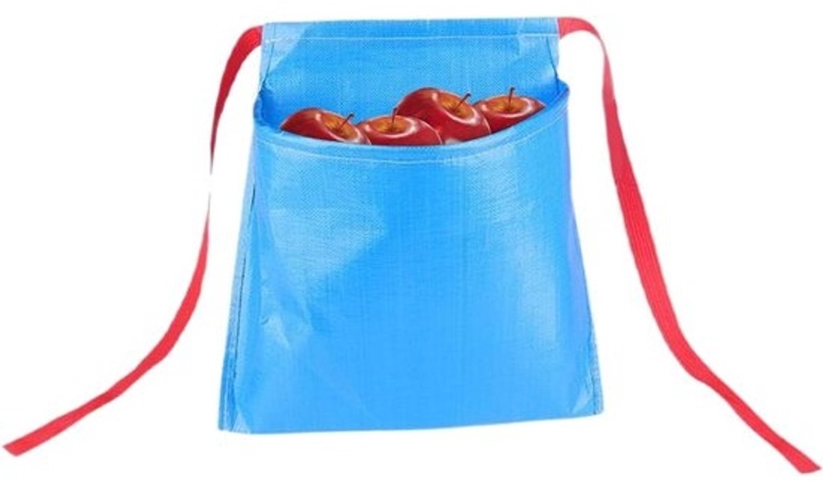 Tuinschort met Zakken - Groente & Eierverzamelaar - Fruit Oogsten - Waterdicht Nylon Materiaal - 30x30x18 cm - Blauw