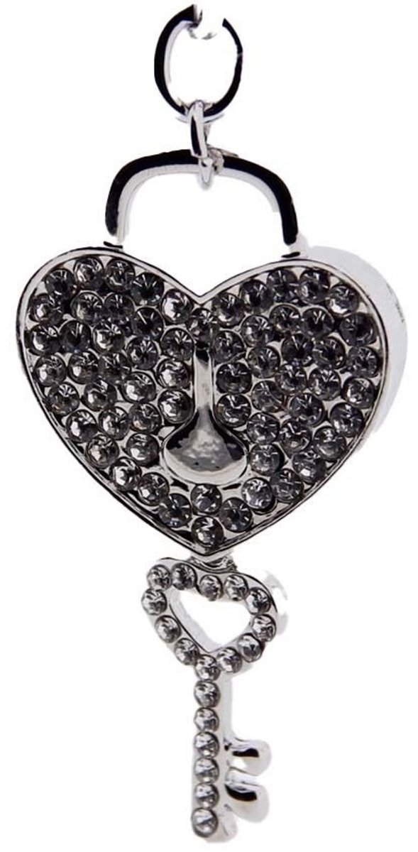 Stijlvol & Sprankelend – metalen Sleutelhanger met Austrian Crystals - Hart