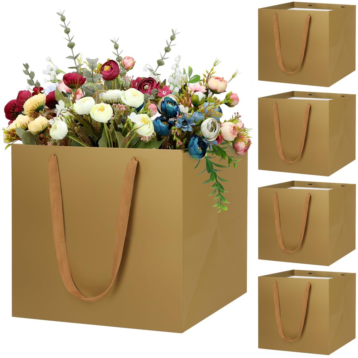 5 Luxe Cadeautassen - Goud voor Verjaardag, Kerst en Bruiloft